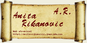 Anita Rikanović vizit kartica